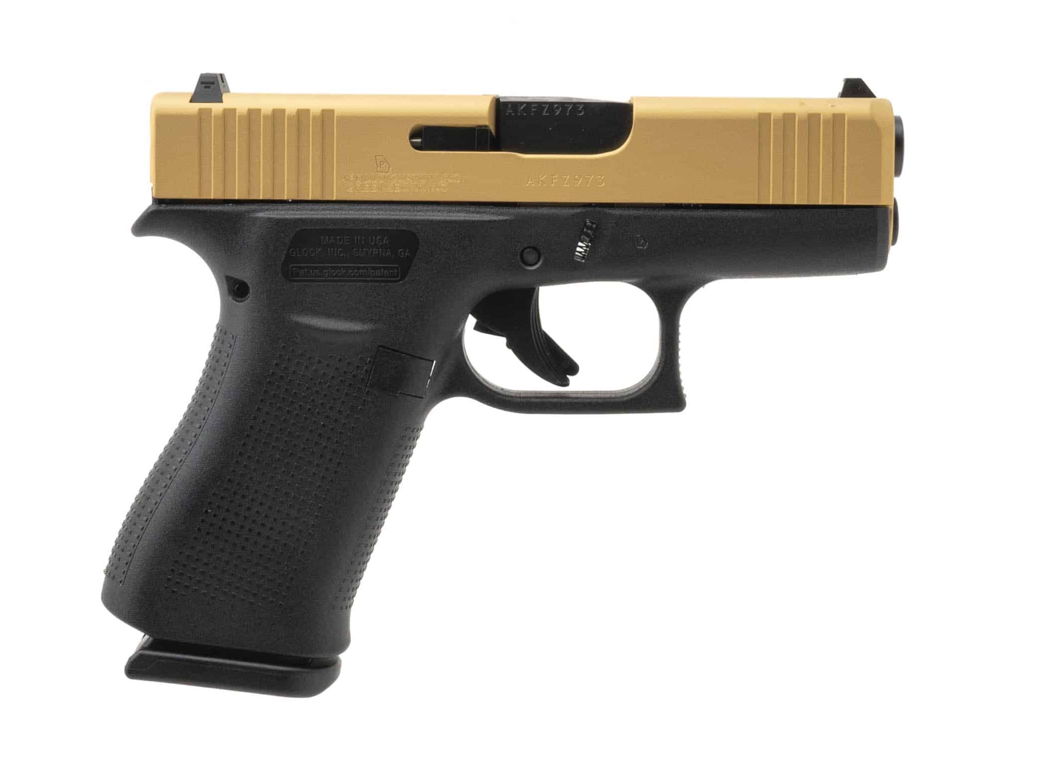 (SN: AKFZ973) Glock 43X Gold Pistol 9mm (NGZ1811) New