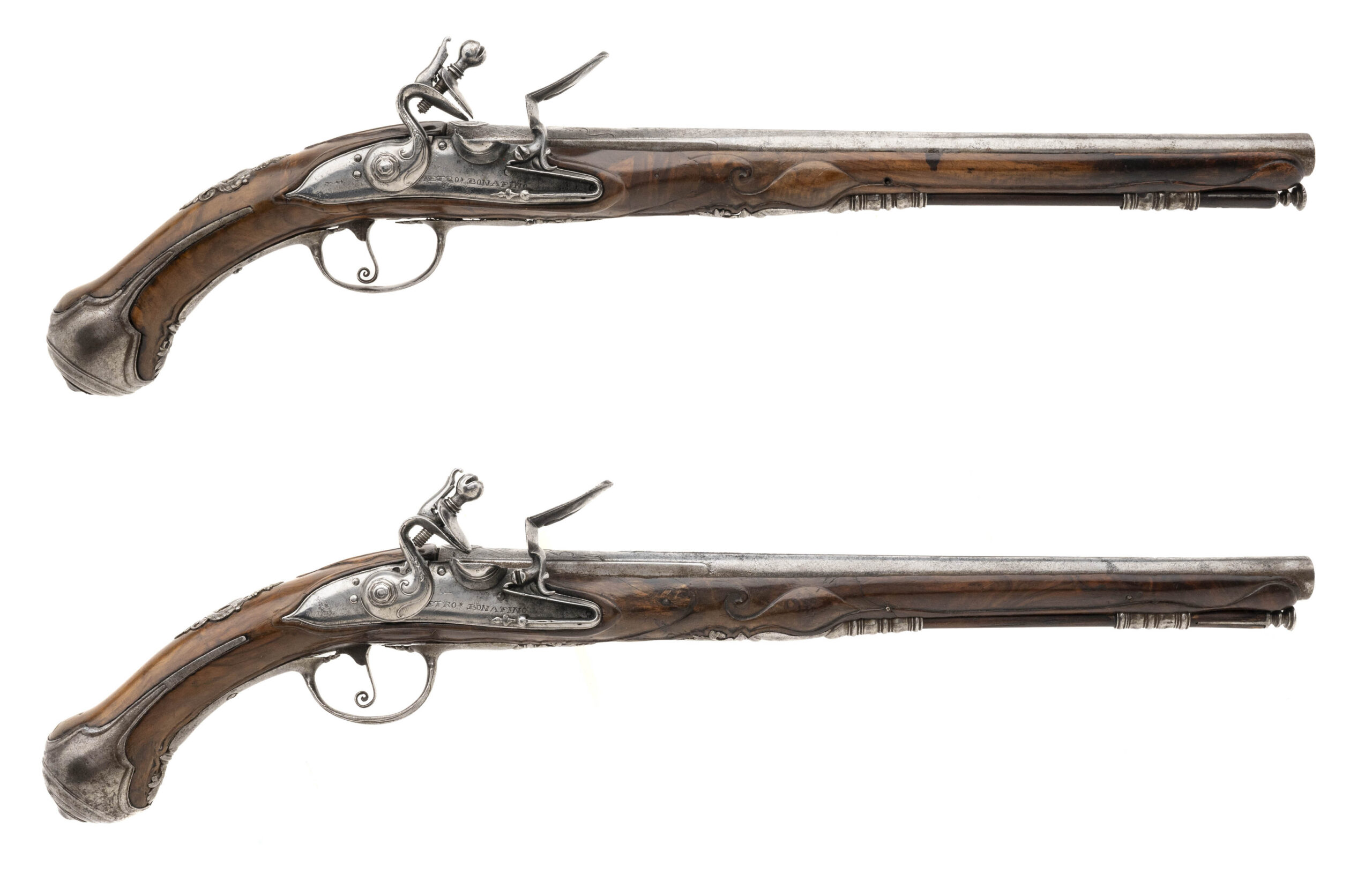 Beautiful Pair of Brescian Flintlock Pistols by Bonafino (AH8811)