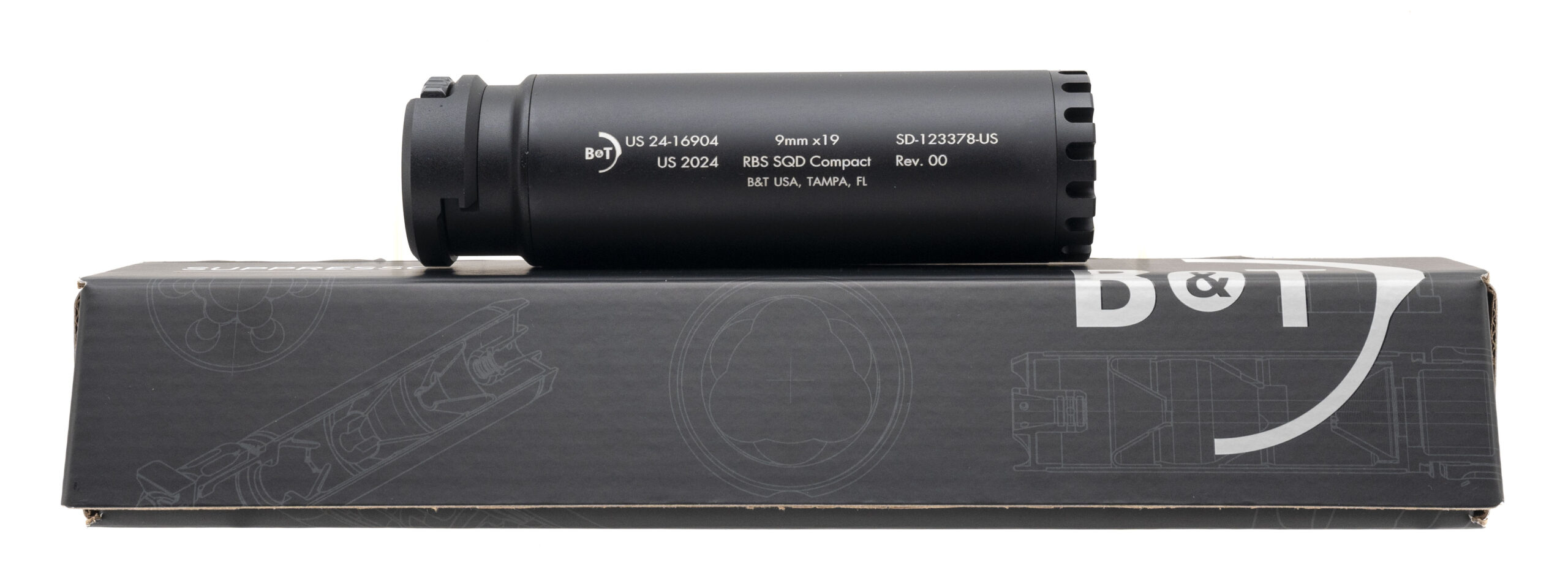 (SN: US24-16931) B&T RBS SQD Compact Suppressor 9mm (NGZ5312) NEW