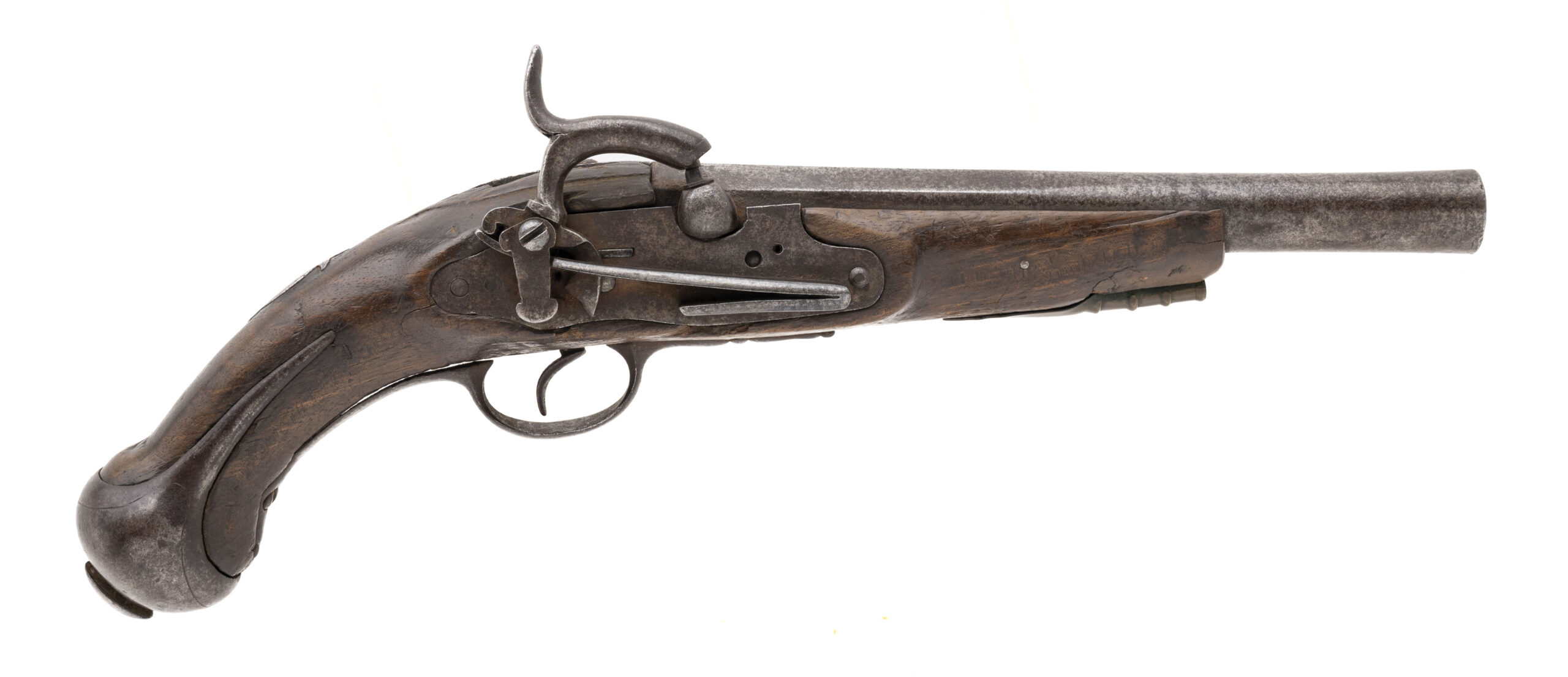 Spanish 1780 style converted percussion pistol marked “Dragoon of the King” .75 caliber (AH8851)