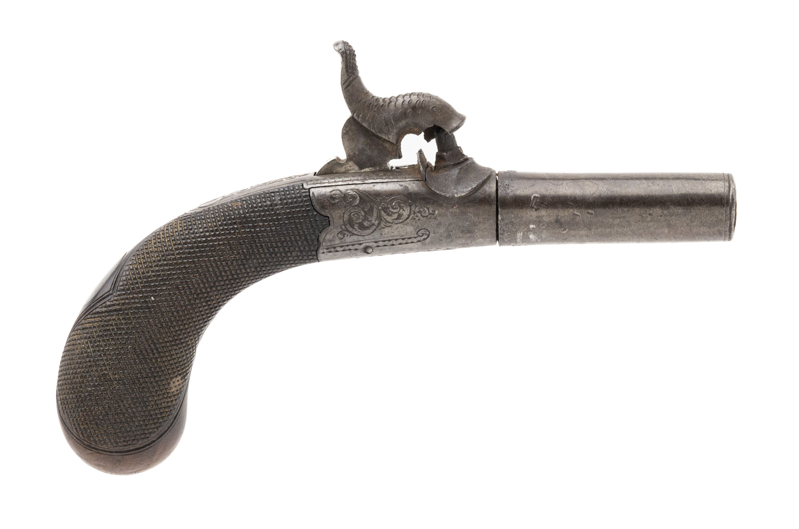 Round Bodied British percussion muff pistol .31 caliber (AH8740)