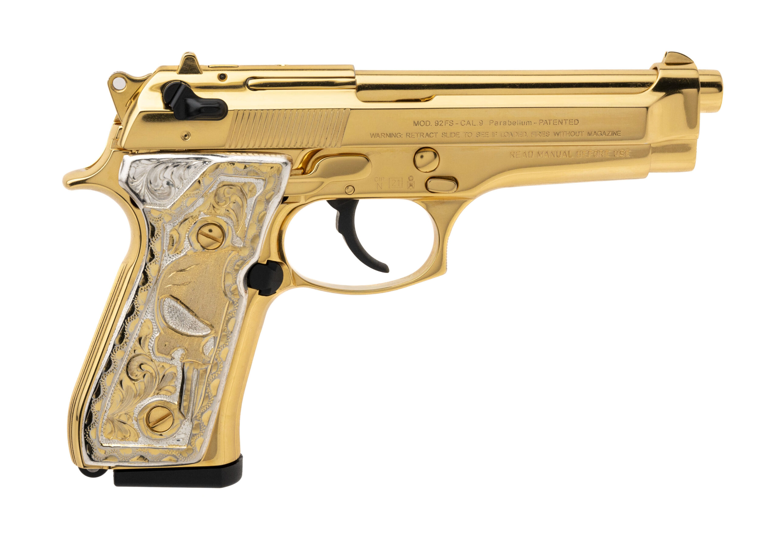 Custom Gold Plated Beretta 92FS Pistol 9mm (PR71343)