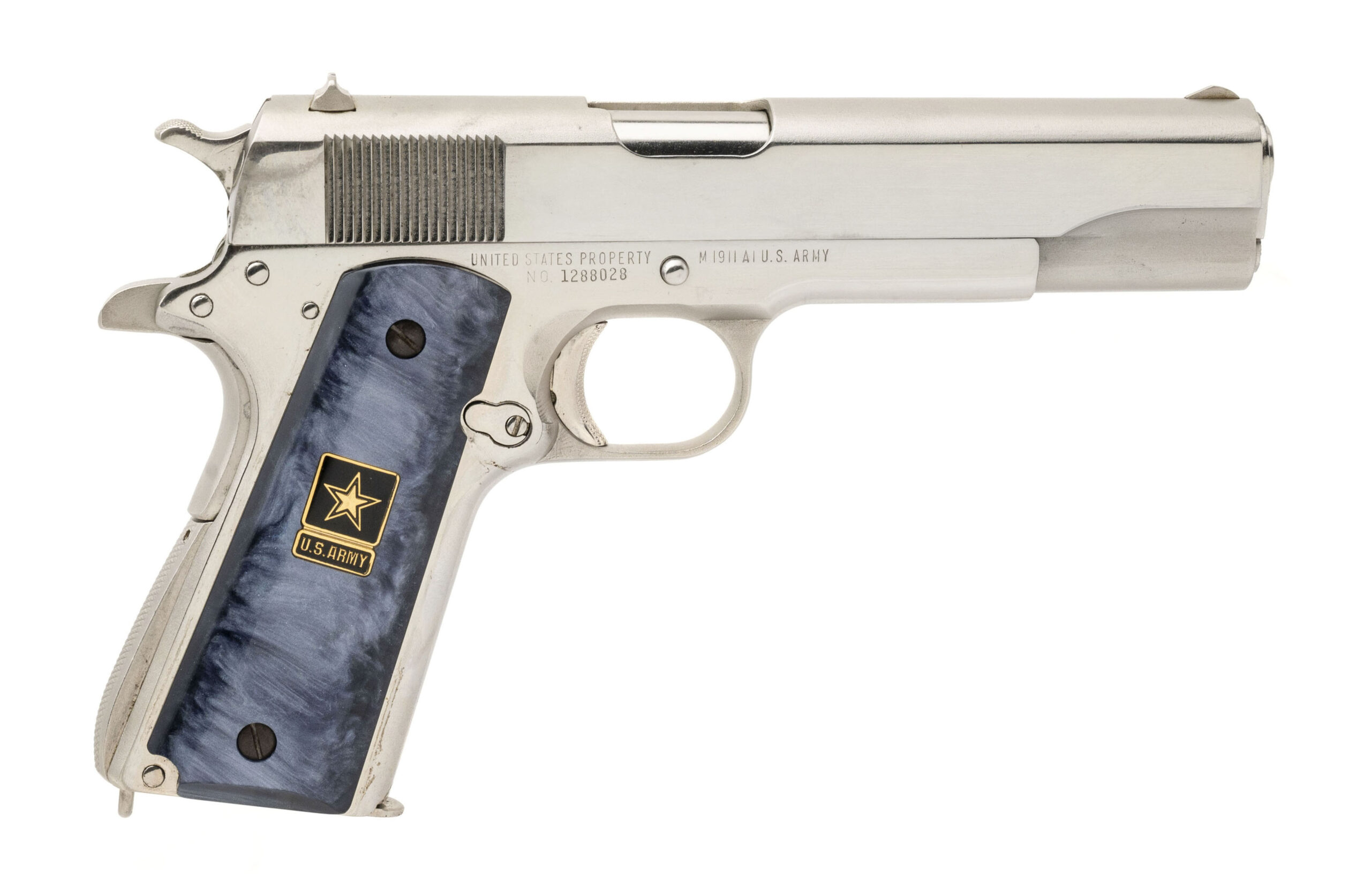 Nickel Remington Rand M1911A1 Pistol .45 ACP (PR70841)