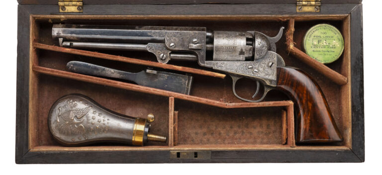 Cased Factory Engraved Colt 1849 Pocket Revolver