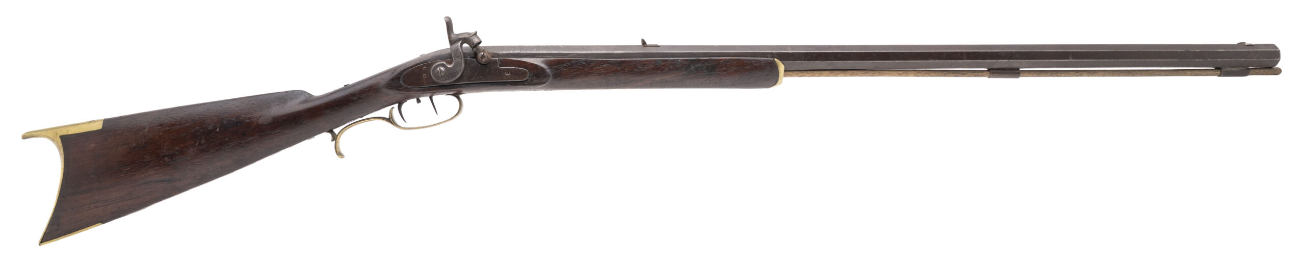 American half stock percussion rifle “Great Western Gun Works” marked barrel .41 caliber (AL5385)