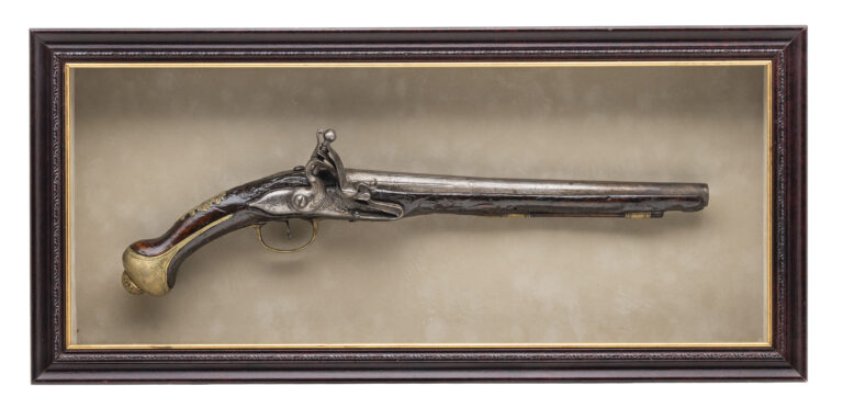 Framed European Horseman’s Flintlock Pistol