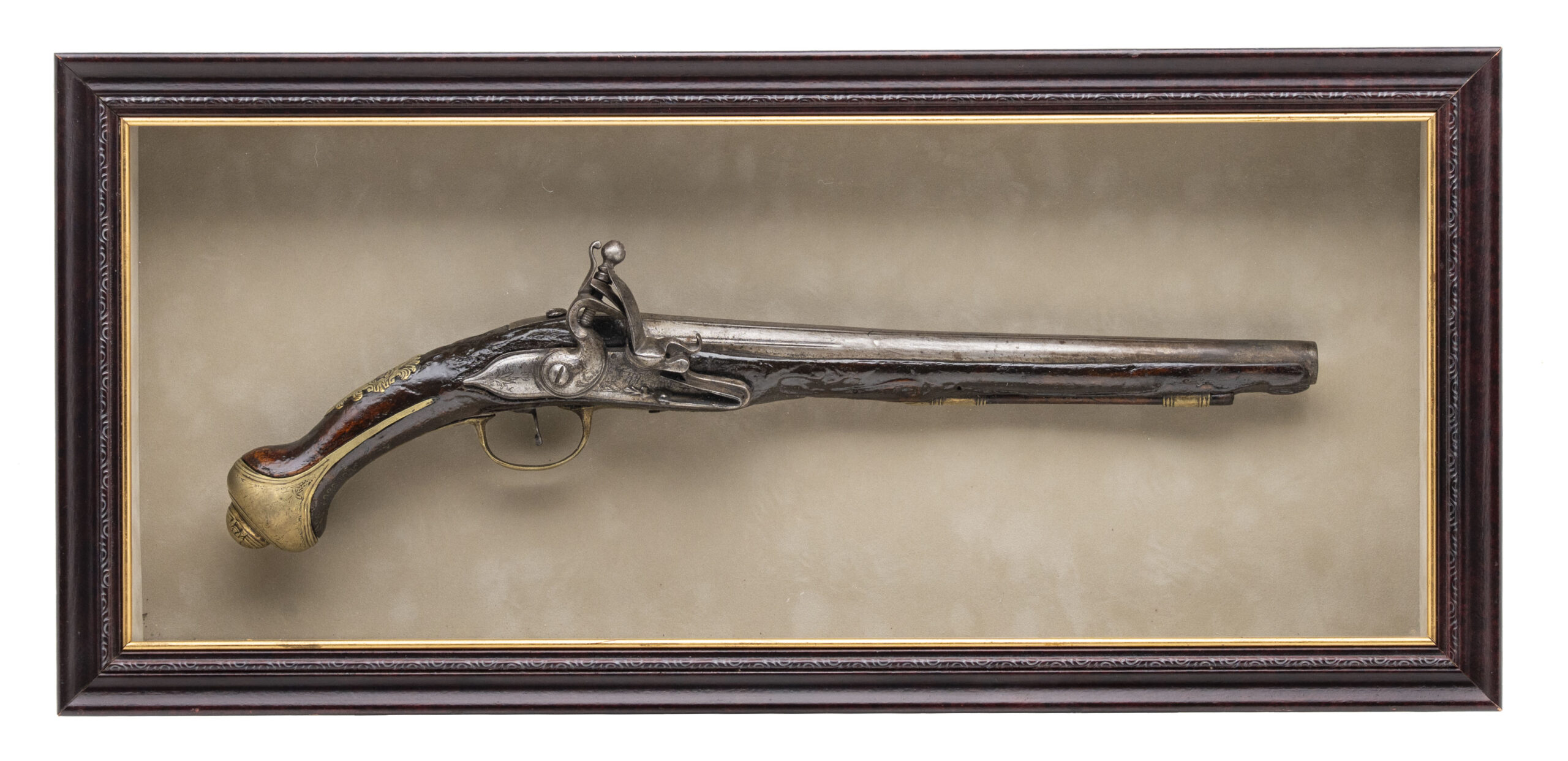 Framed European Horseman’s Flintlock Pistol (AH9017)