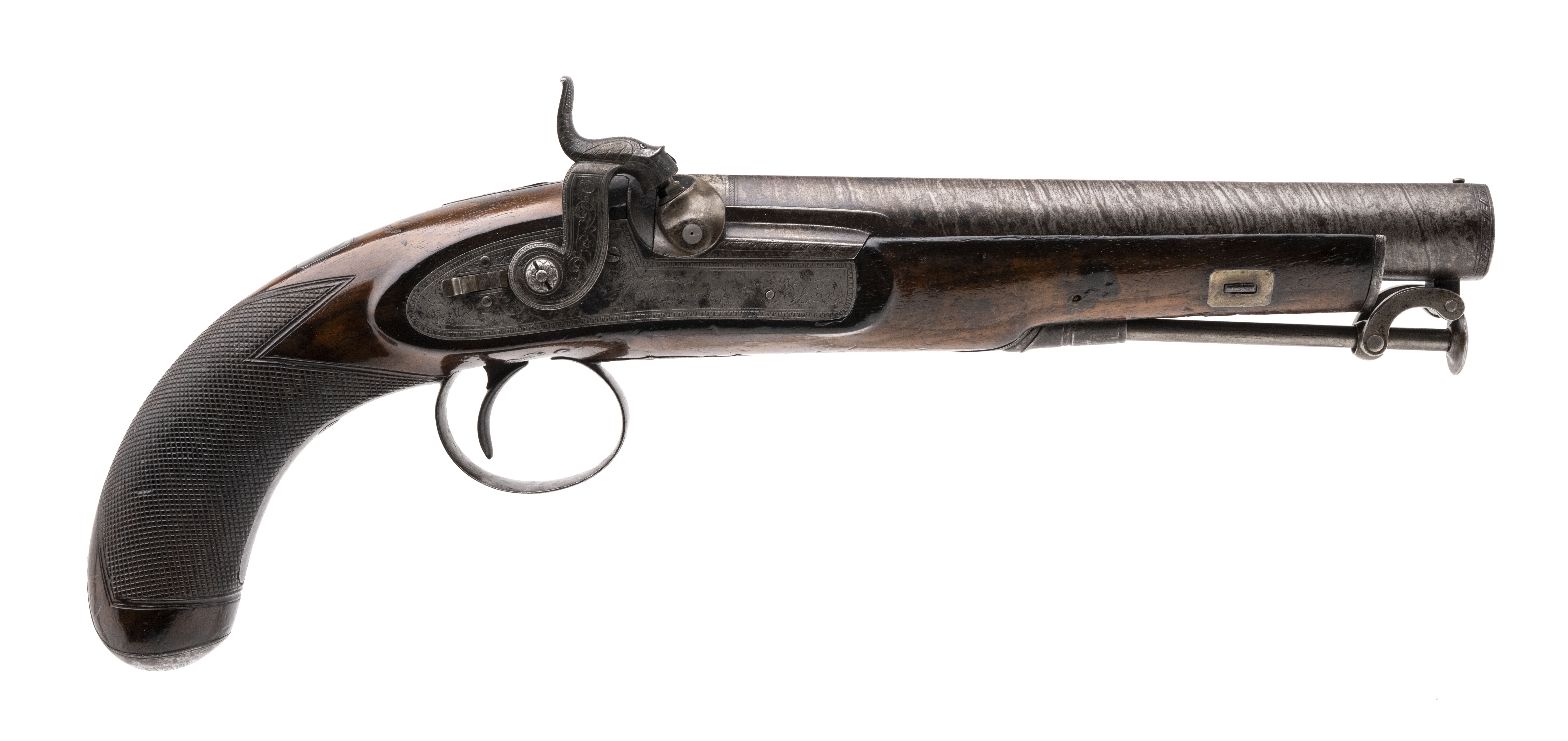 Large Bore English Percussion Pistol by W Parker (AH8416)
