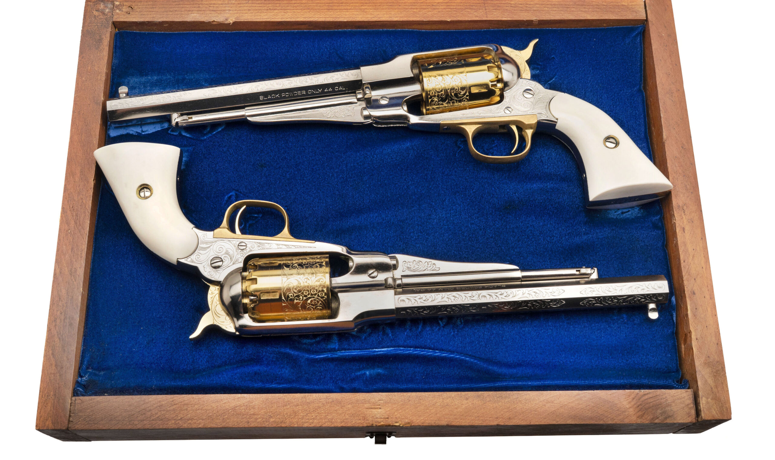 Pair of Pietta 1858 Remington Black Powder Engraved Revolvers .44 cal (BP895)