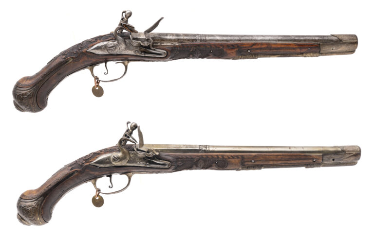 Very Fine Middle Eastern Pair of Flintlock Pistols