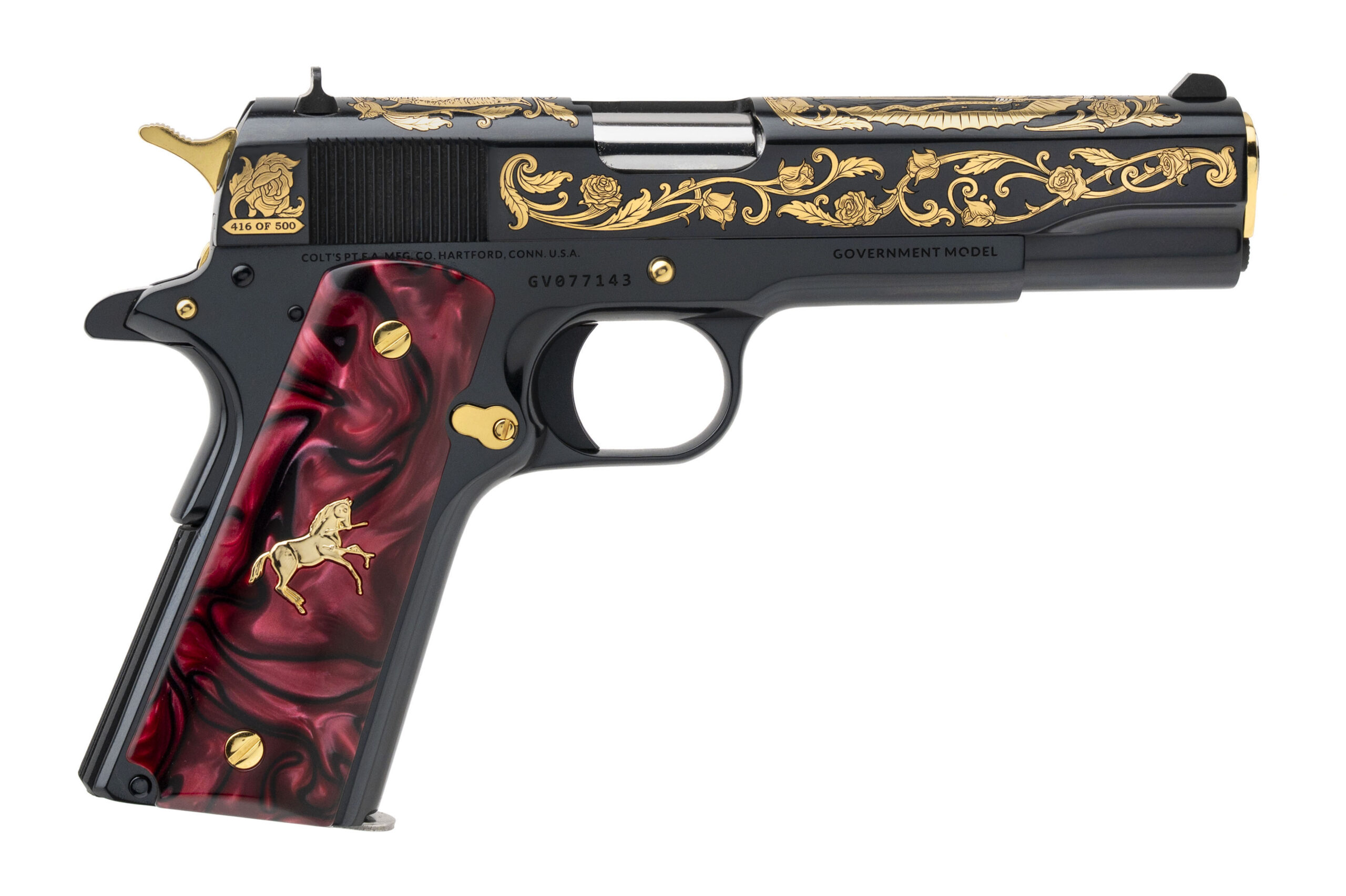 (SN: GV077143) SK Customs Colt Government 1911 'Santa Muerte' Pistol .38 Super (NGZ5965) NEW