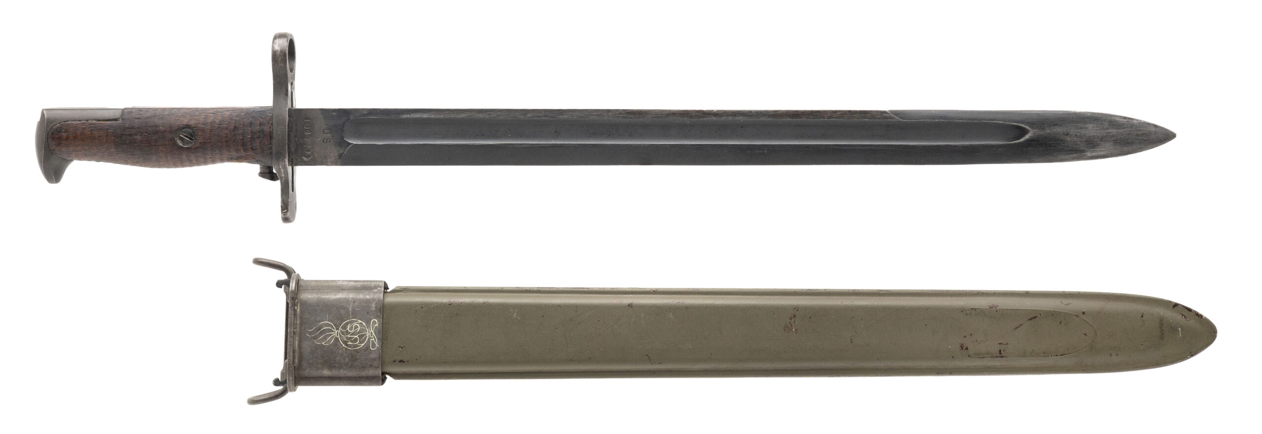 16” M1905 M1 GARAND, 1903 & 03-A3 BAYONET WITH DETROIT GASKET SHEATH (K10263)