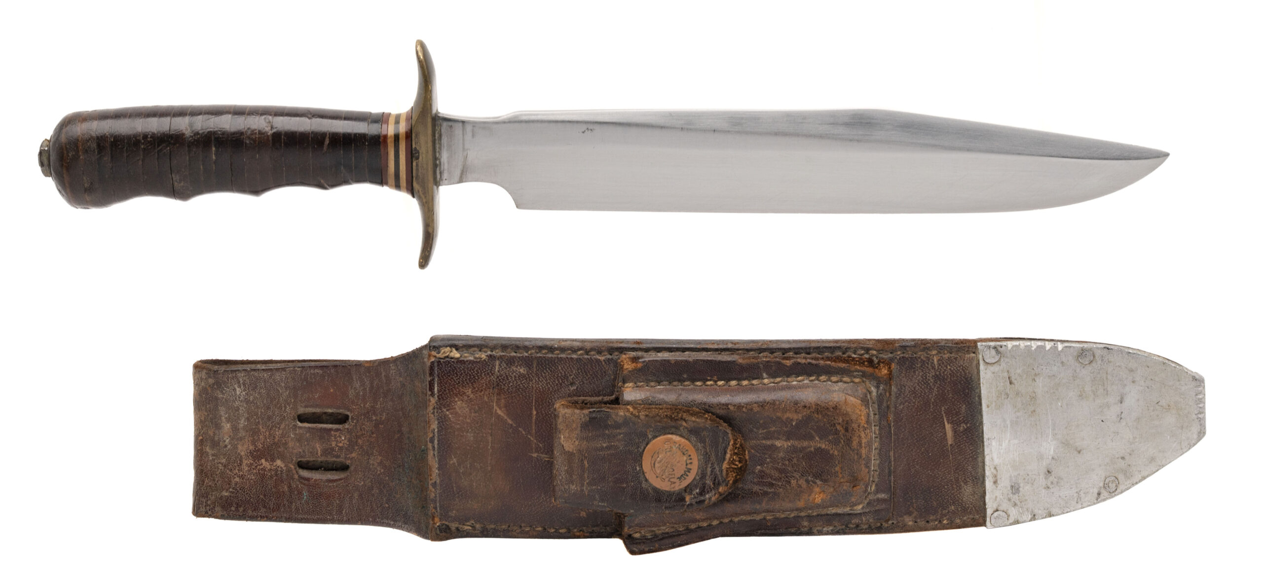 RANDALL MODEL 1-8 WITH BROWN BUTTON HEIZER SHEATH VIETNAM CARRIED (MEW4304)