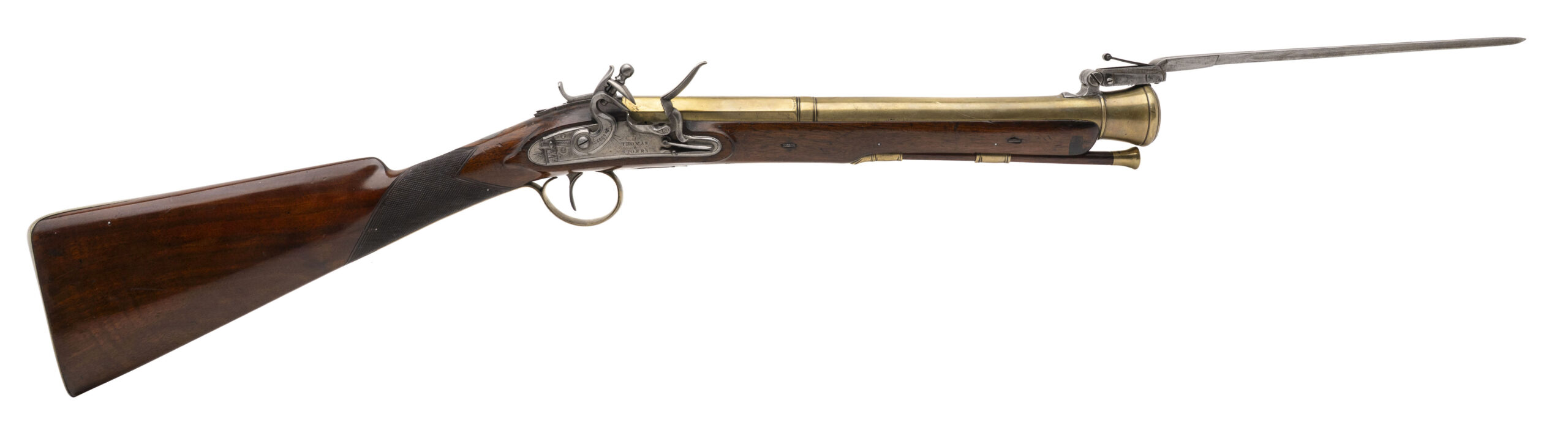 Very Fine English Flintlock Blunderbuss W/ Spring Bayonet (AL10156) 