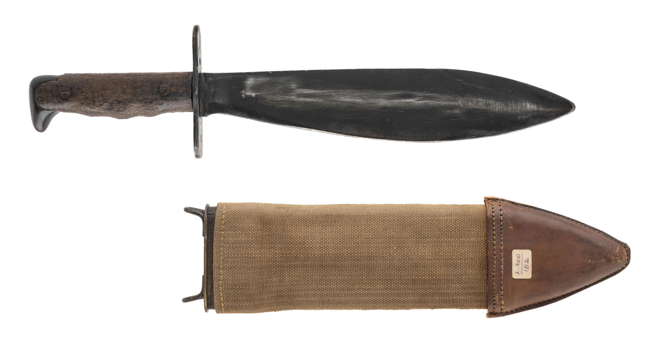 WW1 USMC M1917 PLUMB BOLO KNIFE WITH BRAUER BROS. 1918 SHEATH (MEW4312)
