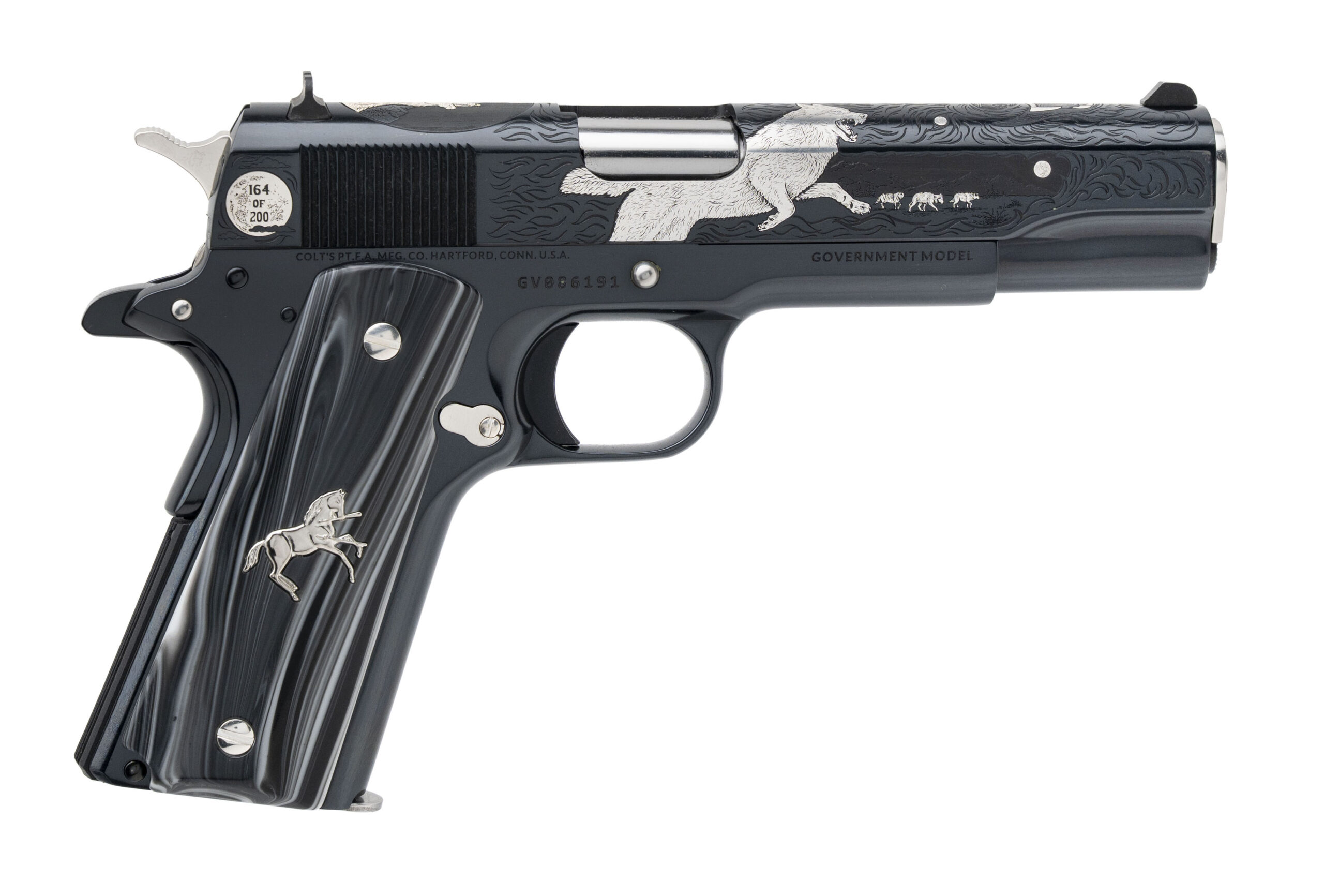 (SN: GV086191) SK Customs Colt Government "Solo Lobo" 1911 Pistol .38 Super (L2025-10041) NEW
