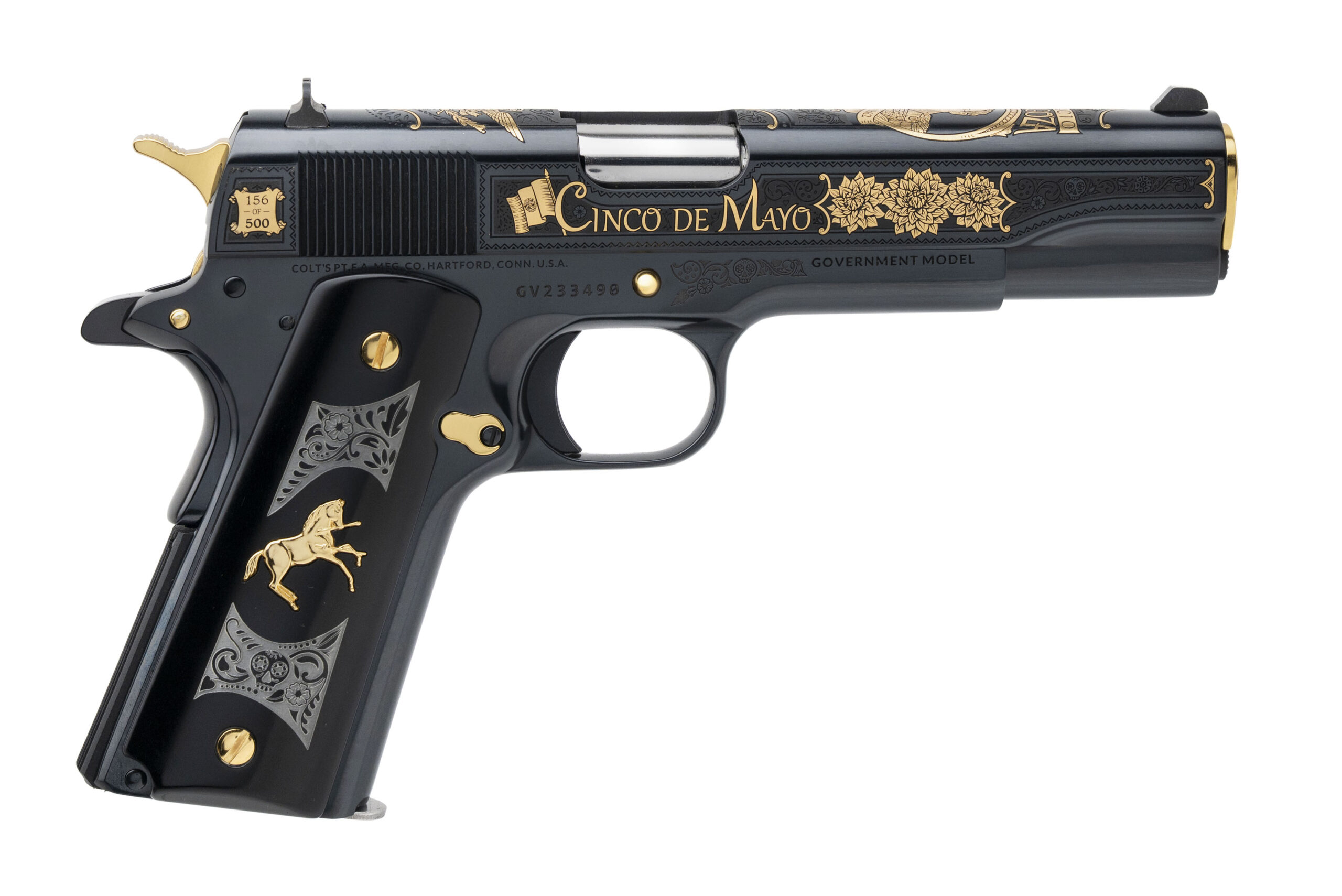 (SN: GV233104) SK Customs Colt Government "Cinco De Mayo" 1911 Pistol .38 Super (L2025-10039) NEW