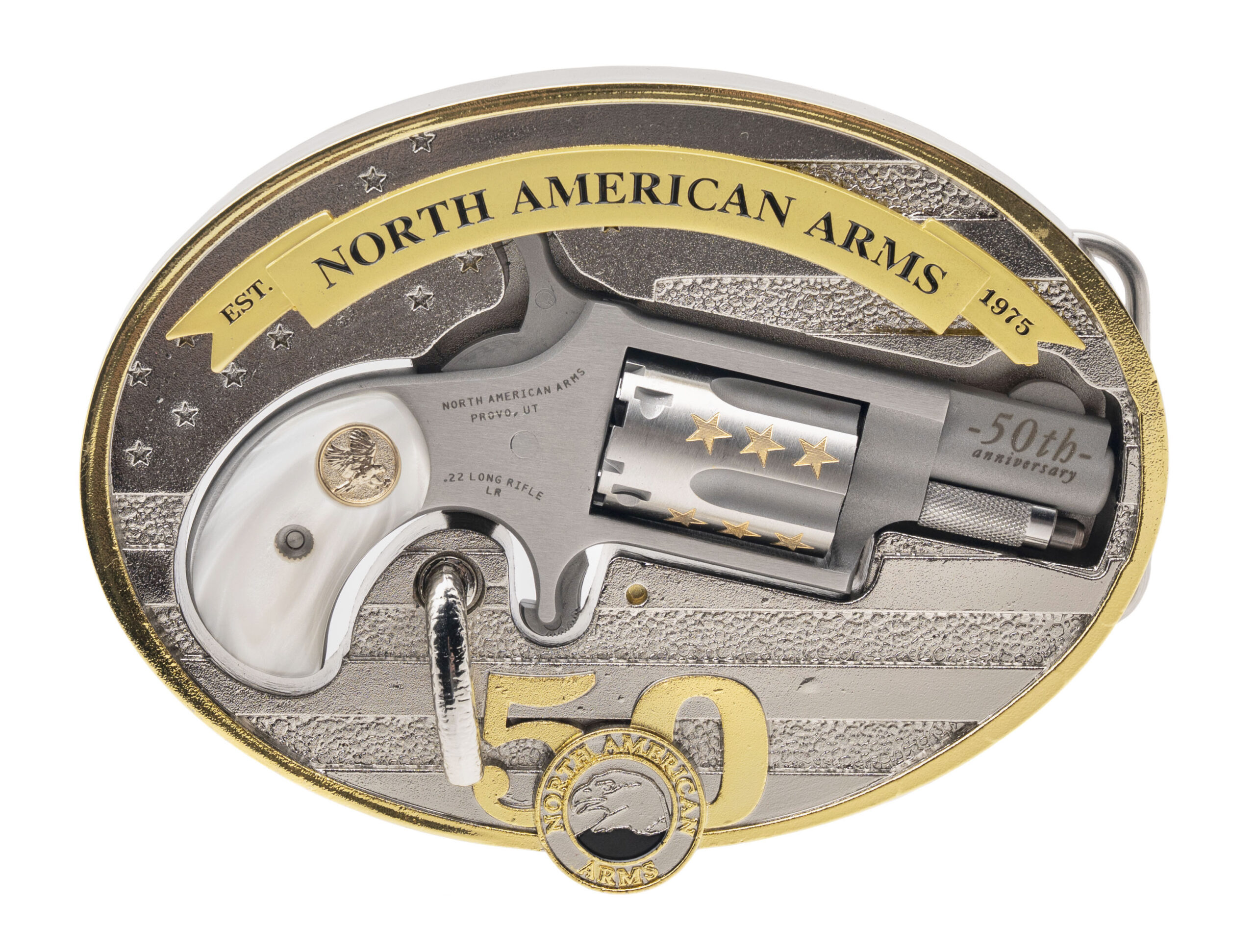 (SN: N042521) North American Arms 50th Anniversary Belt Buckle Revolver .22LR (L2025-10433) NEW