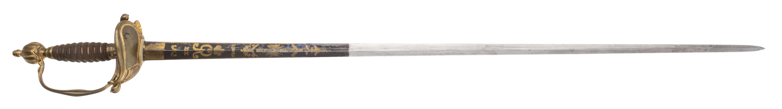 Spanish Officer’s Smallsword – Blue & Gilt Blade with Royalist Motto (SW1989)
