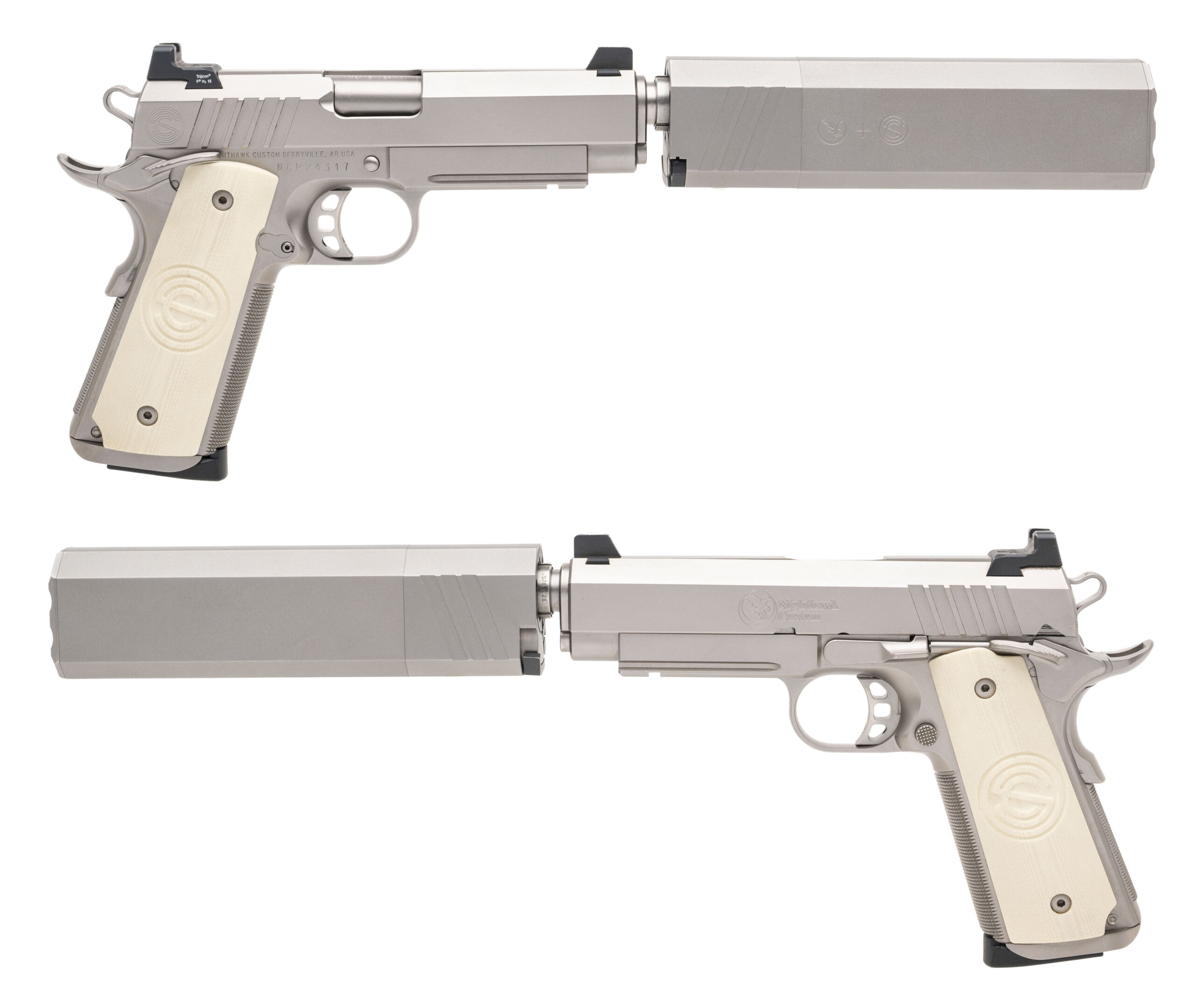 Nighthawk Custom 1911 x SilencerCo Osprey 45K Summit Package .45 Auto (L2025-11235/6) (L2025-08951/2) Consignment