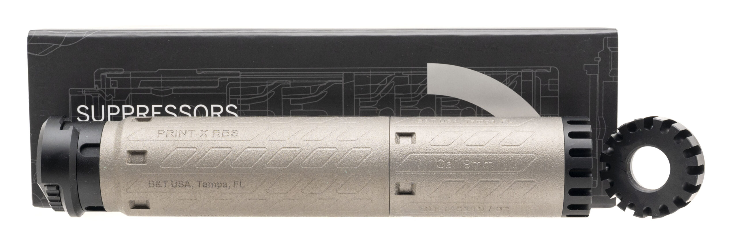 (SN: US25-30835) B&T Print X RBS Suppressor 9mm (L2025-12651) NEW