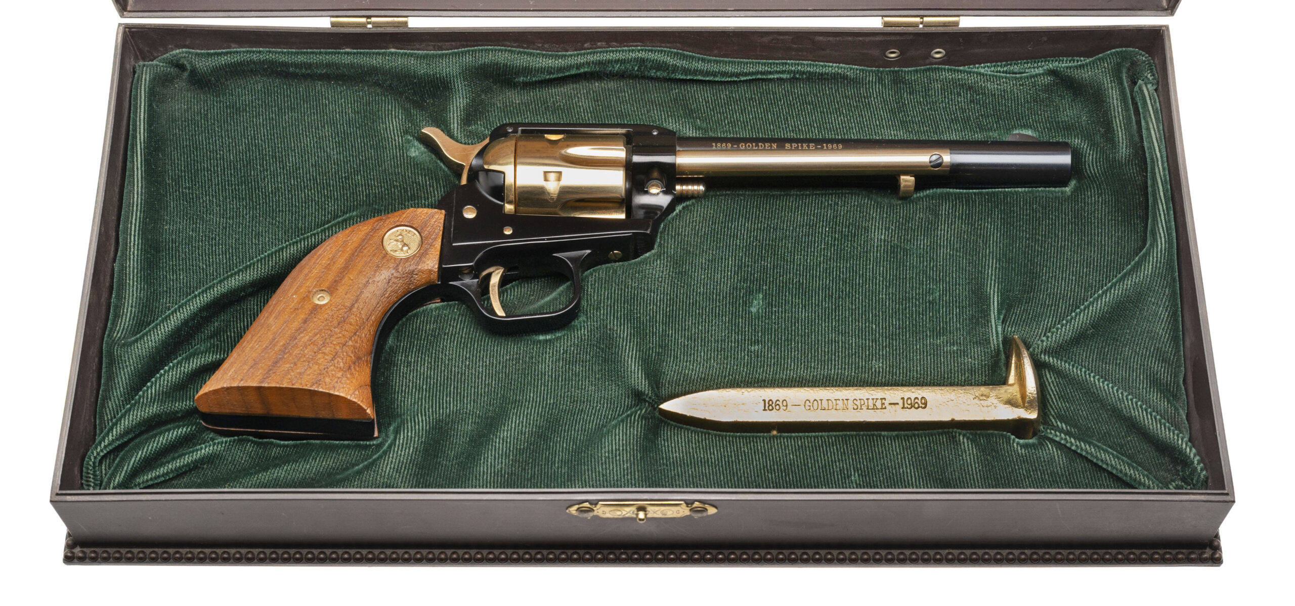 COLT SINGLE ACTION FRONTIER SCOUT "GOLDEN SPIKE" COMMEMORATIVE REVOLVER .22LR (L2026-00643)