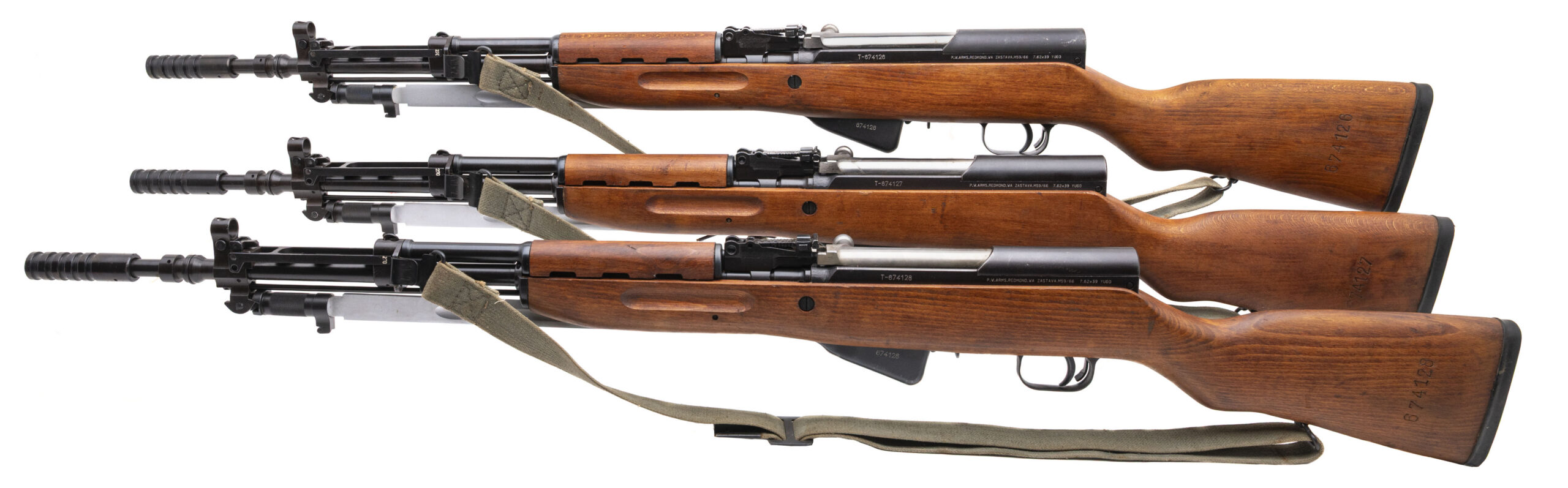 Consecutive Set of Three Yugoslavian M59/66 SKS Semi-Automatic Rifles – 7.62×39 (L2026-02072)