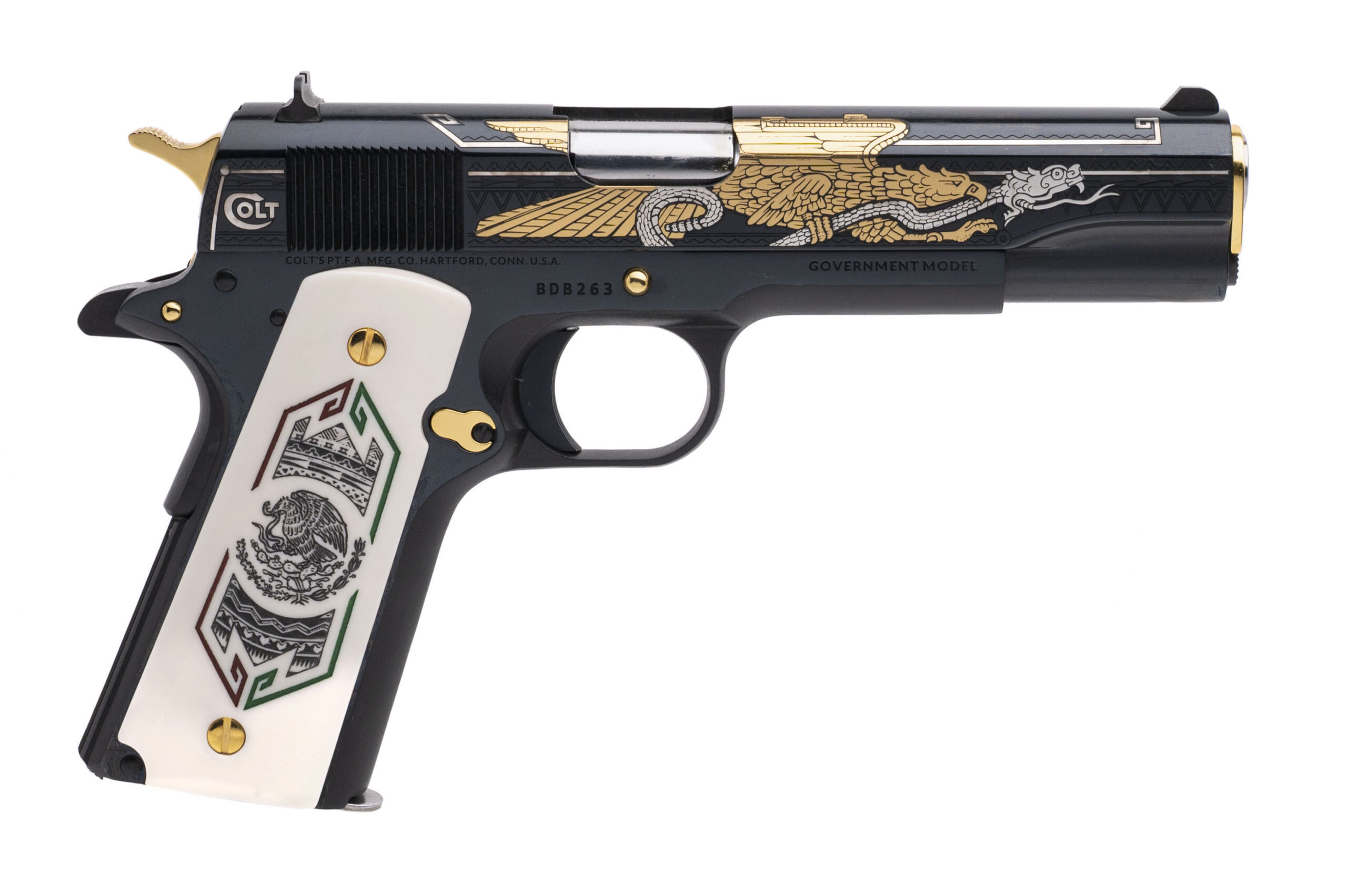 (SN: BDB263) Colt Government "Bandera De Mexico" 1911 Pistol .38 Super (L2026-02899)