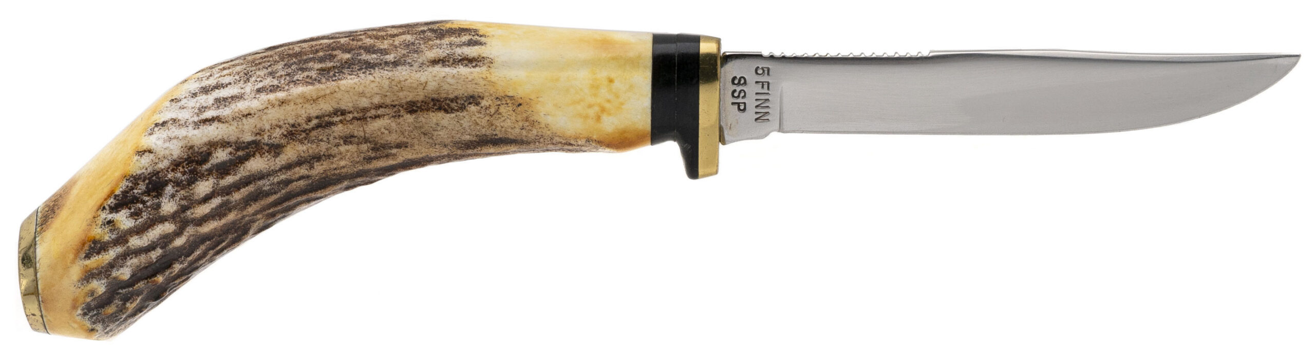 CASE XX 5 FINN SSP STAG HANDLE FIXED BLADE HUNTING KNIFE (68824)