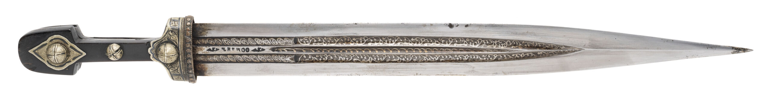 Fine Niello-Decorated Caucasian Kindjal (Qama), Dagestan (Kubachi), Late 19th Century (68464)