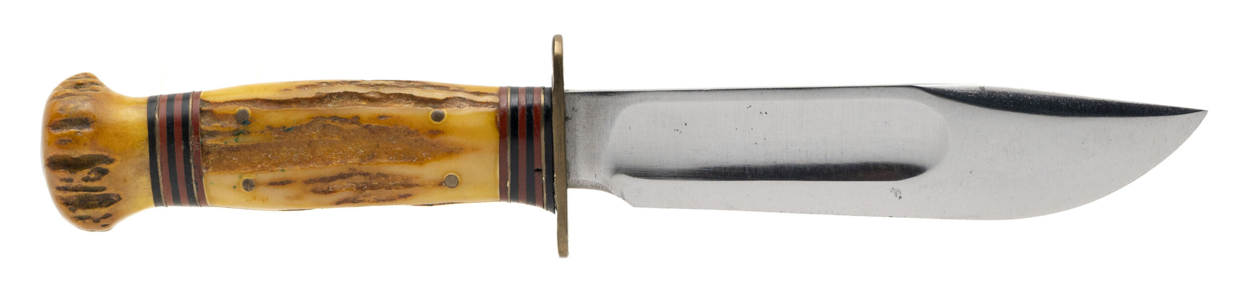 MARBLES GLADSTONE MI VINTAGE STAG FIXED BLADE HUNTING KNIFE (68683)