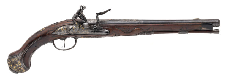 Beautiful High Relief Embellished Flintlock Horse Pistol by Antoine Prion