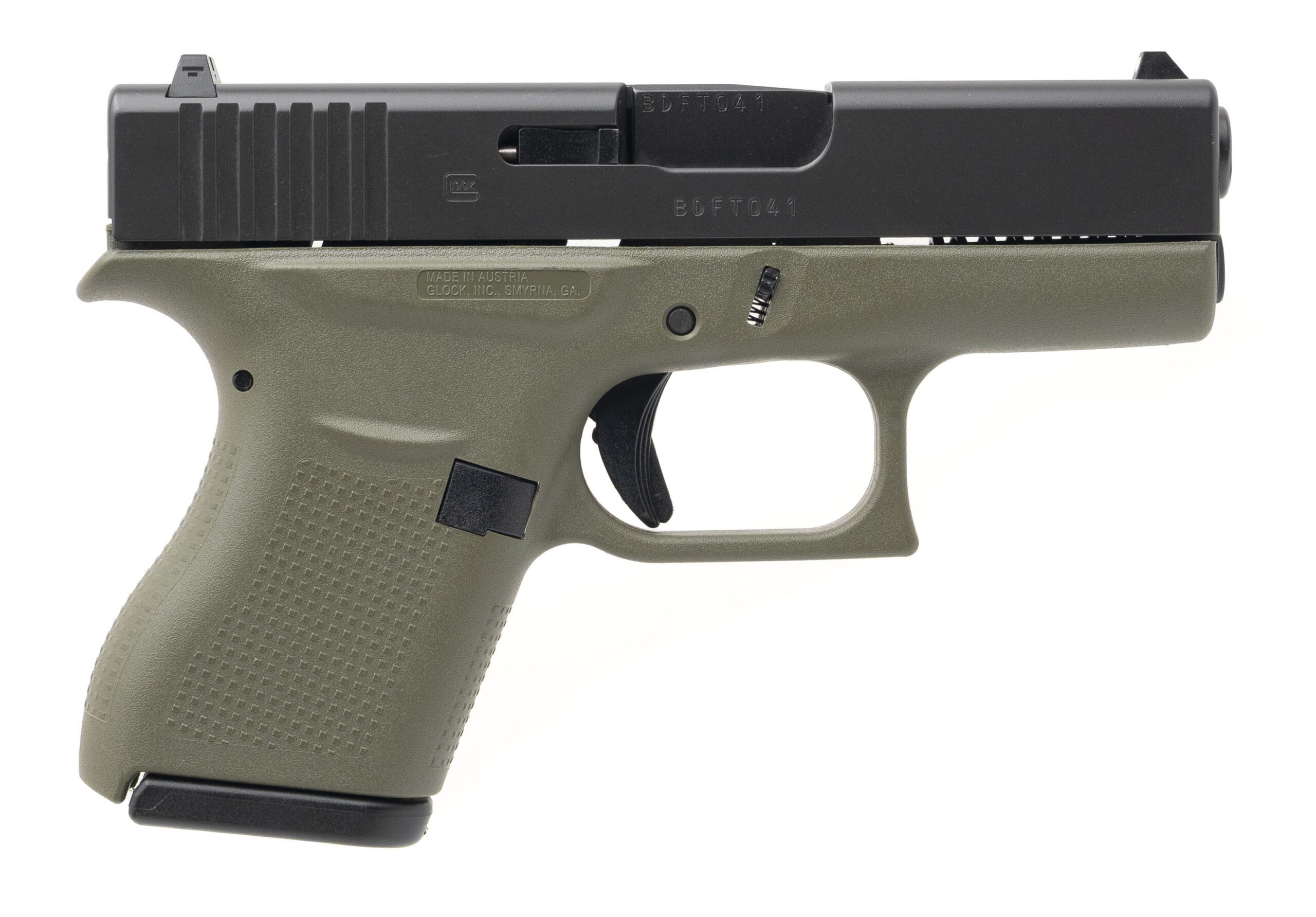 GLOCK 43 BATTLEFIELD GREEN PISTOL 9MM (L2026-08898)