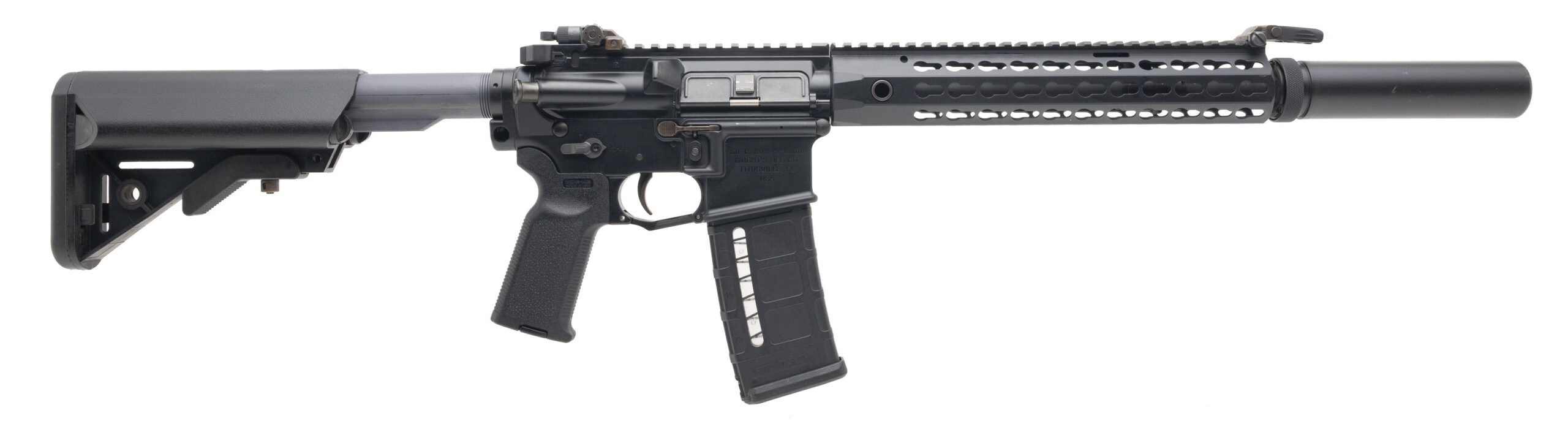 KNIGHTS ARMAMENT SR-15 MOD2 SBR W/SILENCERCO SPECWAR 556K SUPPRESSOR 5.56 NATO (L2026-08414)(L2026-08413)