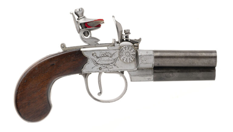 Rare 3 Barrel Flintlock Pocket Pistol