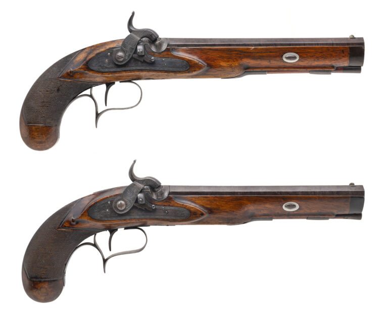 German George Ludwig Rasch of Braunschweig Pair of Percussion Pistols
