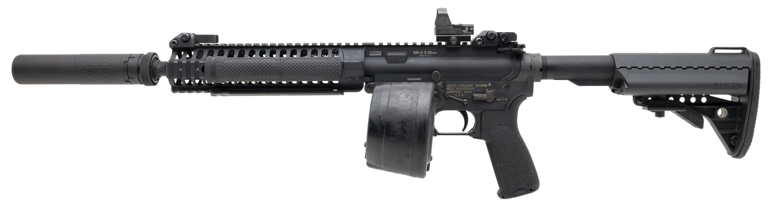 COLT M16 SP-1 MACHINE GUN W/SILENCERCO SAKER 556 SUPPRESSOR .223 REM ...