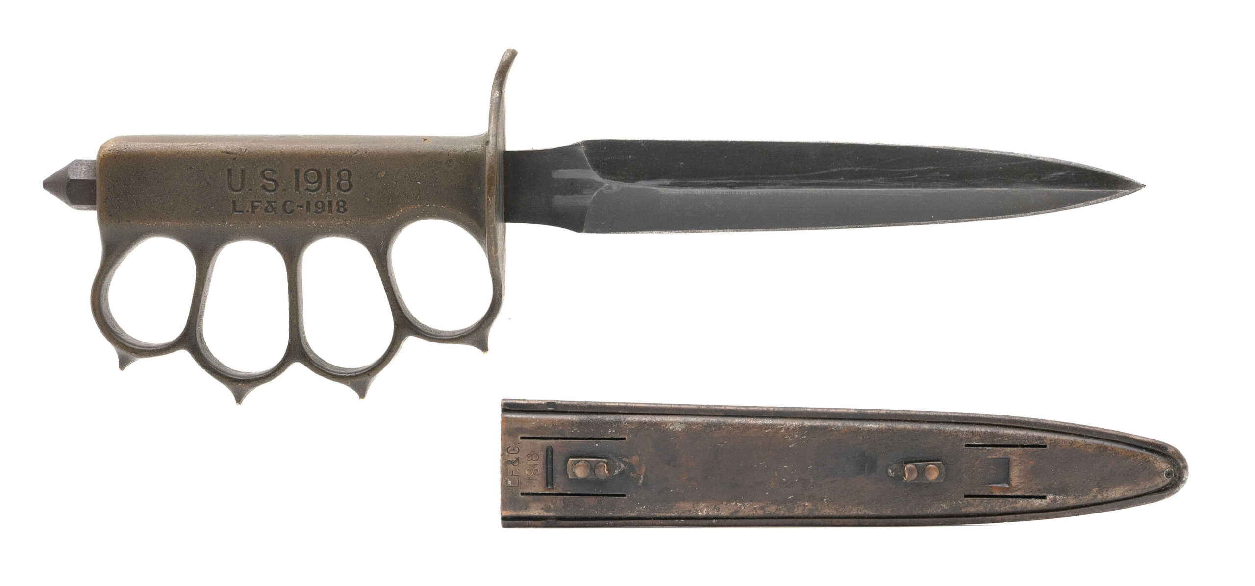 WW1 L.F&C U.S. 1918 TRENCH KNIFE WITH SHEATH (79559)